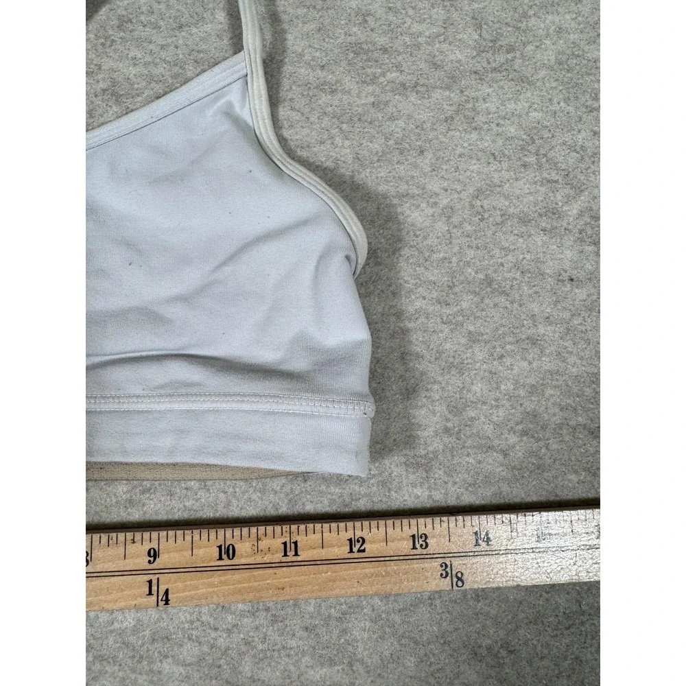 Lululemon Sports Bra Womens 4 Gray Lined Racerback Mesh Yoga Athletic Gym